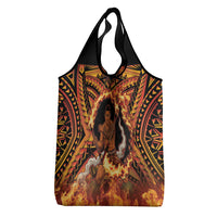 Samoa Siva Afi Dance Fireknife Grocery Bag Samoan Tribal Motif Dancing in the Fire LT9 - Polynesian Pride