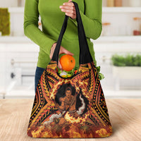 Samoa Siva Afi Dance Fireknife Grocery Bag Samoan Tribal Motif Dancing in the Fire LT9 - Polynesian Pride