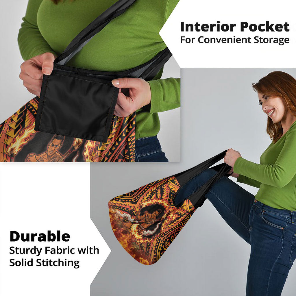 Samoa Siva Afi Dance Fireknife Grocery Bag Samoan Tribal Motif Dancing in the Fire LT9 - Polynesian Pride