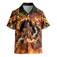 Samoa Siva Afi Dance Fireknife Kid Hawaiian Shirt Samoan Tribal Motif Dancing in the Fire LT9 - Polynesian Pride