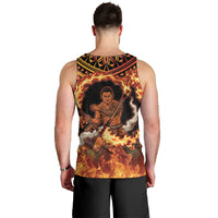 Samoa Siva Afi Dance Fireknife Men Tank Top Samoan Tribal Motif Dancing in the Fire LT9 - Polynesian Pride