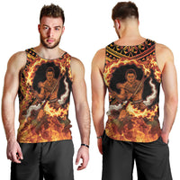 Samoa Siva Afi Dance Fireknife Men Tank Top Samoan Tribal Motif Dancing in the Fire LT9 - Polynesian Pride
