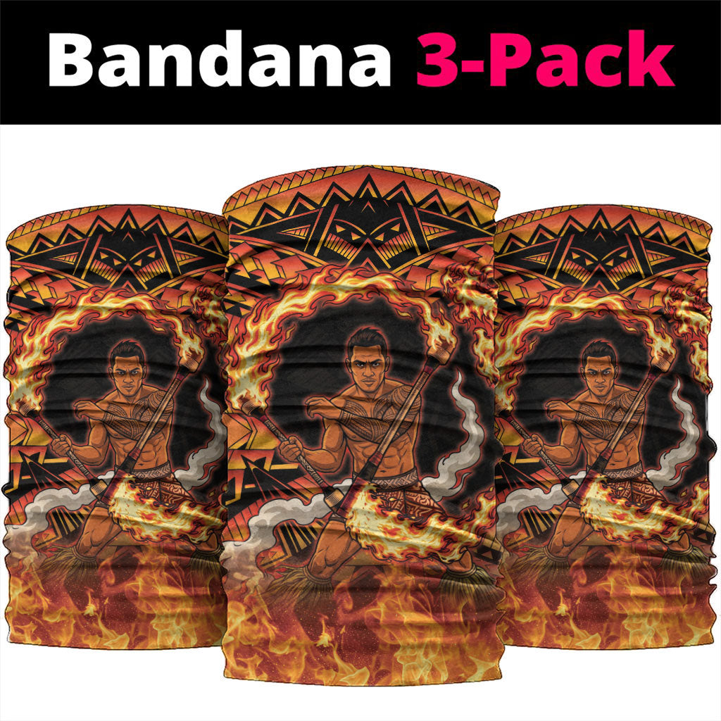 Samoa Siva Afi Dance Fireknife Neck Gaiter Samoan Tribal Motif Dancing in the Fire LT9 package One Size: 25*50cm Red - Polynesian Pride