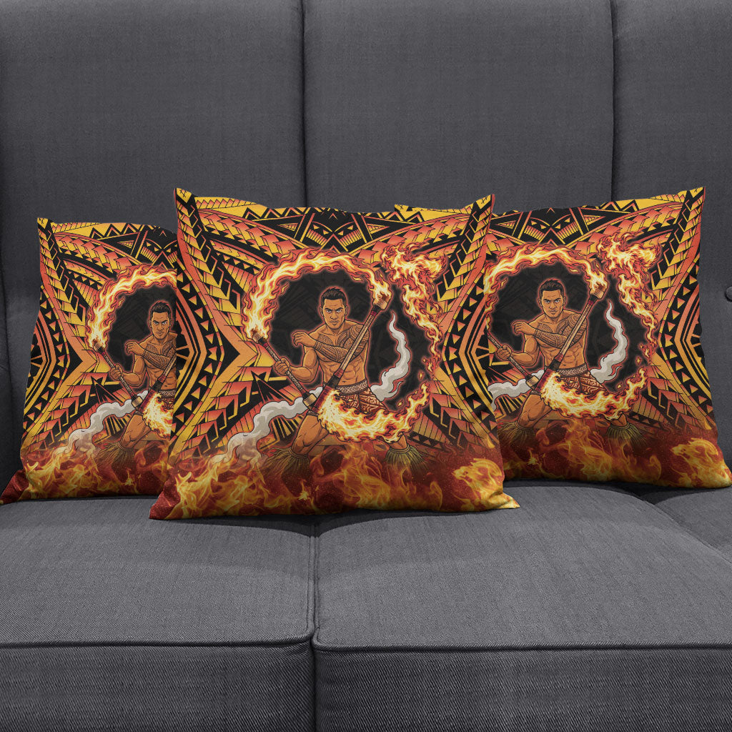 Samoa Siva Afi Dance Fireknife Pillow Cover Samoan Tribal Motif Dancing in the Fire LT9 - Polynesian Pride