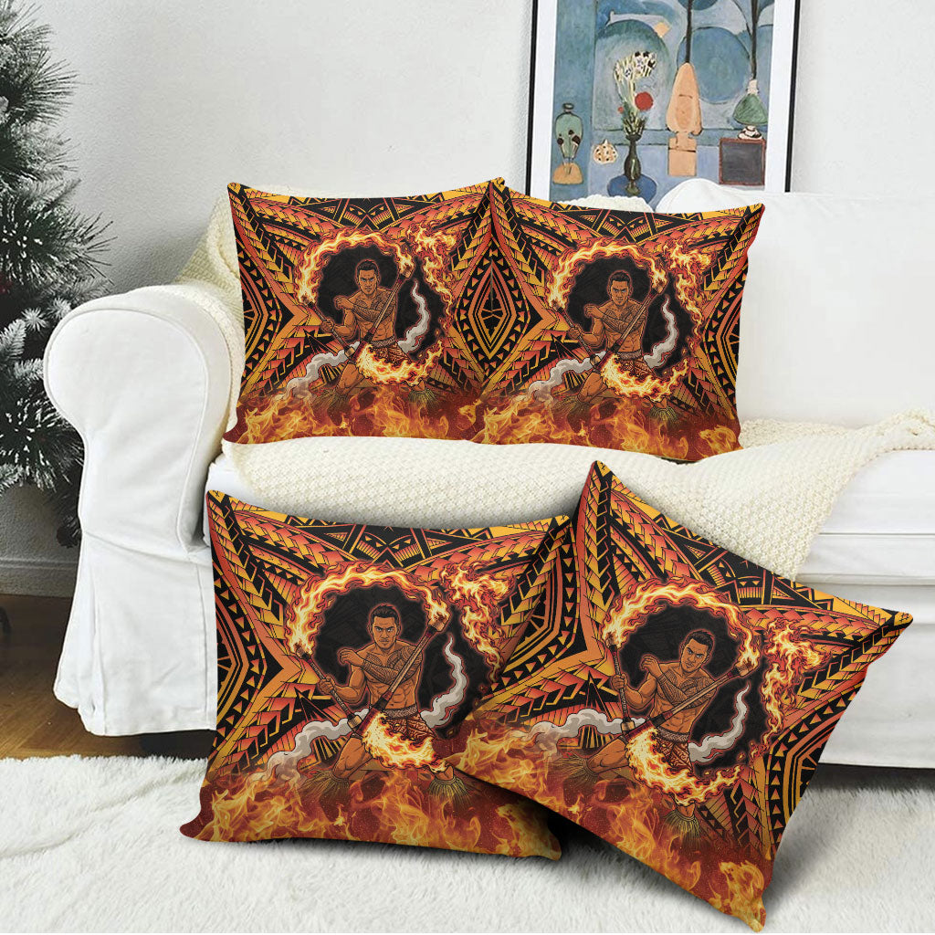 Samoa Siva Afi Dance Fireknife Pillow Cover Samoan Tribal Motif Dancing in the Fire LT9 - Polynesian Pride