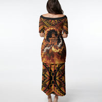 Samoa Siva Afi Dance Fireknife Puletasi Samoan Tribal Motif Dancing in the Fire LT9 - Polynesian Pride