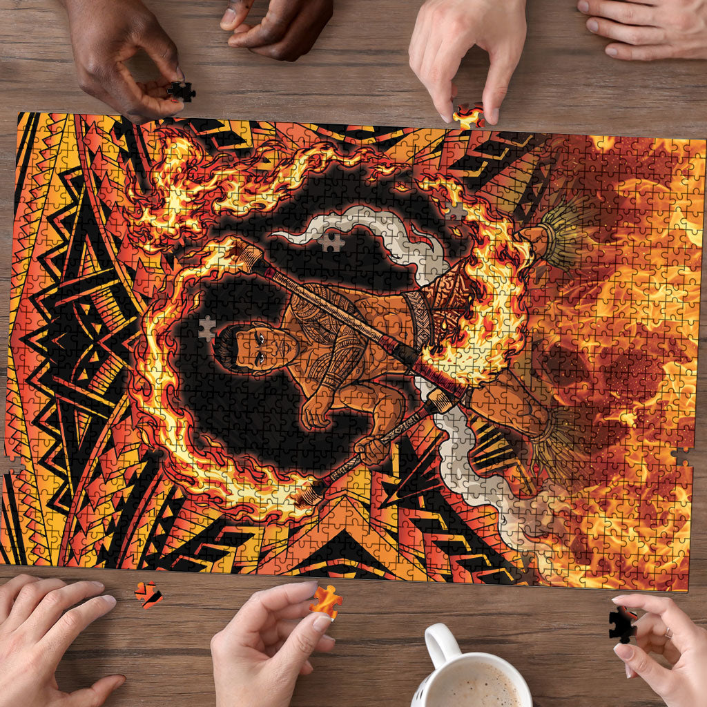 Samoa Siva Afi Dance Fireknife Puzzle Samoan Tribal Motif Dancing in the Fire LT9 - Polynesian Pride