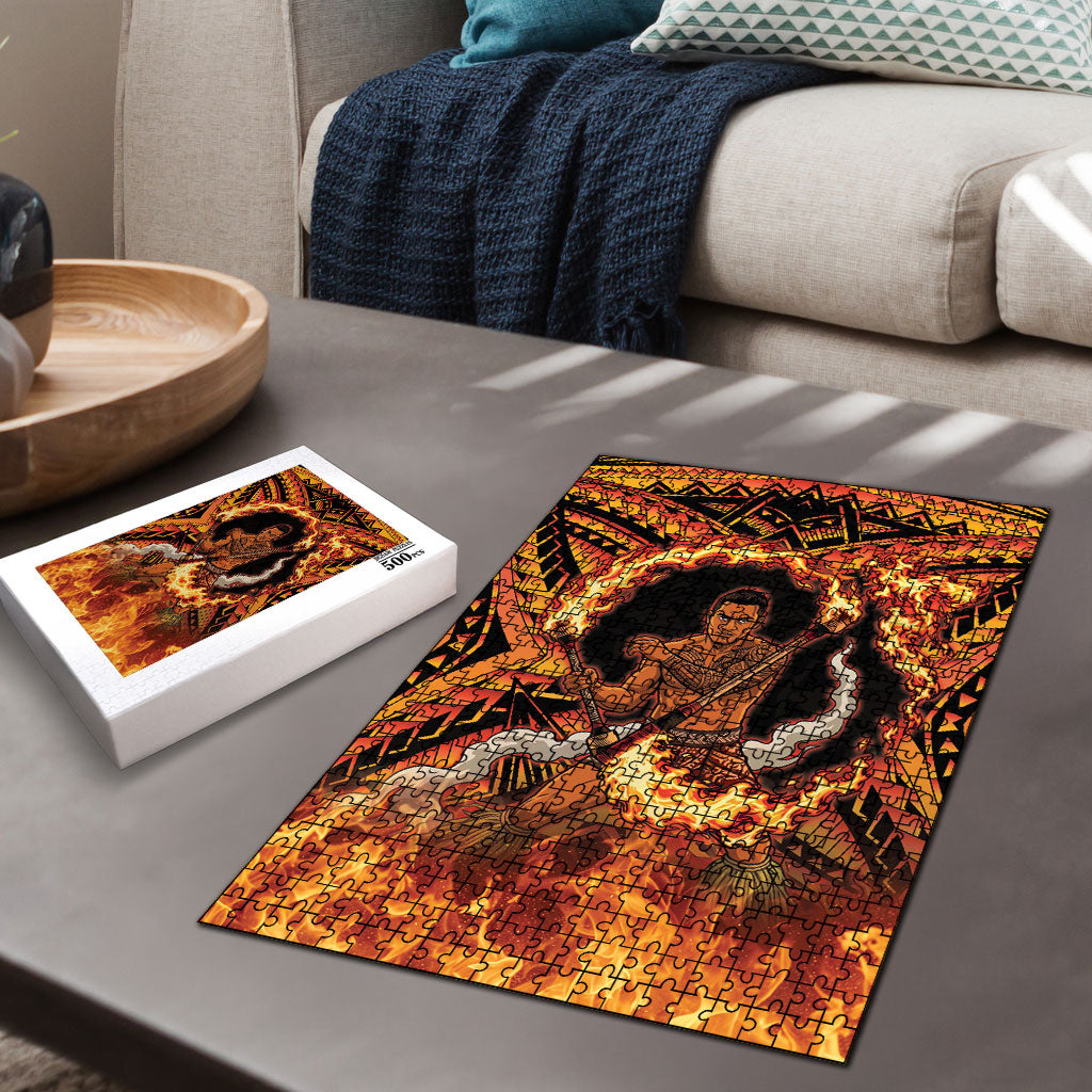 Samoa Siva Afi Dance Fireknife Puzzle Samoan Tribal Motif Dancing in the Fire LT9 - Polynesian Pride