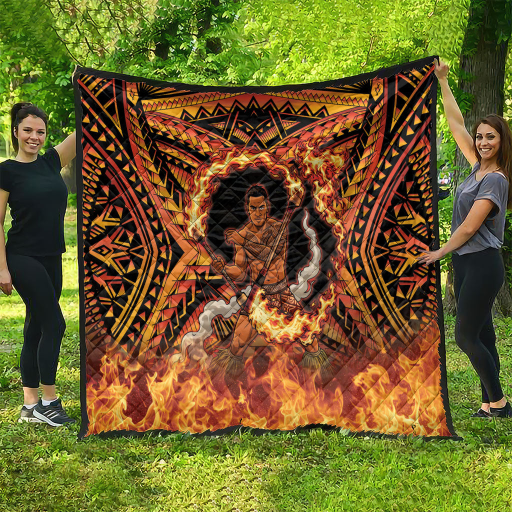 Samoa Siva Afi Dance Fireknife Quilt Samoan Tribal Motif Dancing in the Fire LT9 - Polynesian Pride