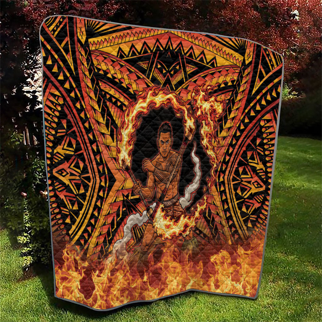 Samoa Siva Afi Dance Fireknife Quilt Samoan Tribal Motif Dancing in the Fire LT9 - Polynesian Pride