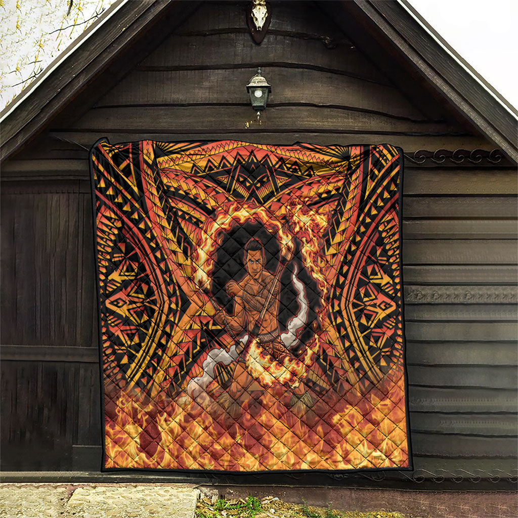 Samoa Siva Afi Dance Fireknife Quilt Samoan Tribal Motif Dancing in the Fire LT9 - Polynesian Pride