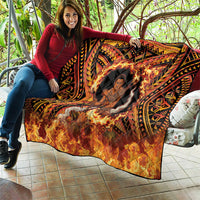 Samoa Siva Afi Dance Fireknife Quilt Samoan Tribal Motif Dancing in the Fire LT9 - Polynesian Pride