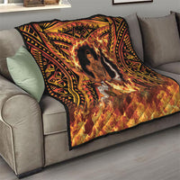 Samoa Siva Afi Dance Fireknife Quilt Samoan Tribal Motif Dancing in the Fire LT9 - Polynesian Pride