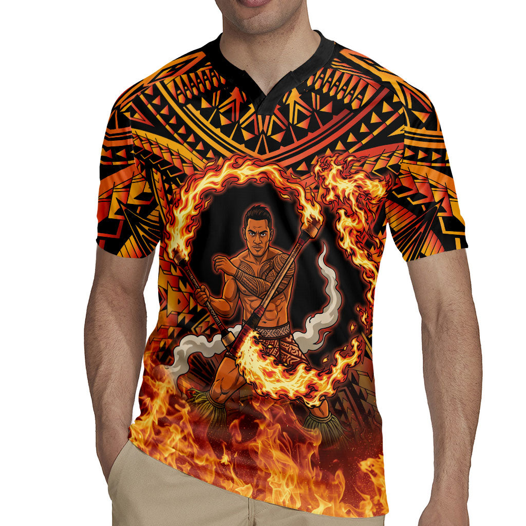 Samoa Siva Afi Dance Fireknife Rugby Jersey Samoan Tribal Motif Dancing in the Fire LT9 - Polynesian Pride