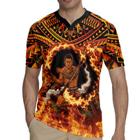 Samoa Siva Afi Dance Fireknife Rugby Jersey Samoan Tribal Motif Dancing in the Fire LT9 - Polynesian Pride