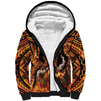 Samoa Siva Afi Dance Fireknife Sherpa Hoodie Samoan Tribal Motif Dancing in the Fire LT9 Unisex Red - Polynesian Pride