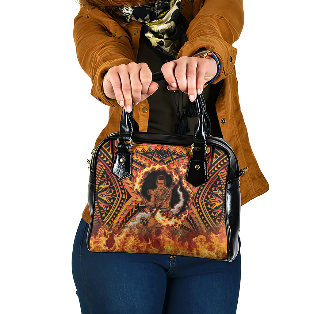 Samoa Siva Afi Dance Fireknife Shoulder Handbag Samoan Tribal Motif Dancing in the Fire LT9 One Size Red - Polynesian Pride