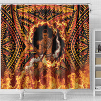 Samoa Siva Afi Dance Fireknife Shower Curtain Samoan Tribal Motif Dancing in the Fire LT9 - Polynesian Pride