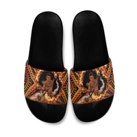 Samoa Siva Afi Dance Fireknife Slide Sandals Samoan Tribal Motif Dancing in the Fire LT9 Red - Polynesian Pride