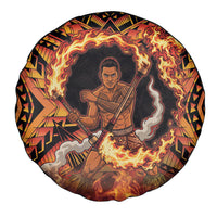 Samoa Siva Afi Dance Fireknife Spare Tire Cover Samoan Tribal Motif Dancing in the Fire LT9 - Polynesian Pride