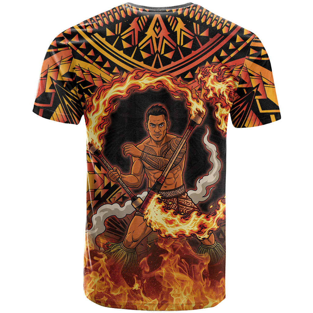 Samoa Siva Afi Dance Fireknife T Shirt Samoan Tribal Motif Dancing in the Fire LT9 - Polynesian Pride