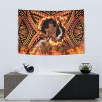 Samoa Siva Afi Dance Fireknife Tapestry Samoan Tribal Motif Dancing in the Fire LT9 - Polynesian Pride