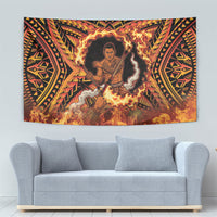 Samoa Siva Afi Dance Fireknife Tapestry Samoan Tribal Motif Dancing in the Fire LT9 - Polynesian Pride