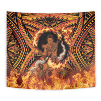 Samoa Siva Afi Dance Fireknife Tapestry Samoan Tribal Motif Dancing in the Fire LT9 - Polynesian Pride
