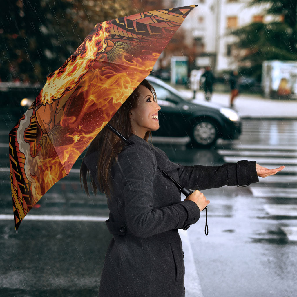 Samoa Siva Afi Dance Fireknife Umbrella Samoan Tribal Motif Dancing in the Fire LT9 - Polynesian Pride