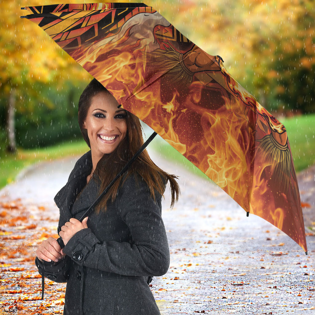 Samoa Siva Afi Dance Fireknife Umbrella Samoan Tribal Motif Dancing in the Fire LT9 - Polynesian Pride