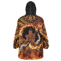 Samoa Siva Afi Dance Fireknife Wearable Blanket Hoodie Samoan Tribal Motif Dancing in the Fire LT9 - Polynesian Pride