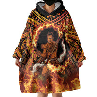 Samoa Siva Afi Dance Fireknife Wearable Blanket Hoodie Samoan Tribal Motif Dancing in the Fire LT9 - Polynesian Pride