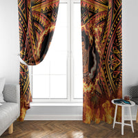 Samoa Siva Afi Dance Fireknife Window Curtain Samoan Tribal Motif Dancing in the Fire LT9 - Polynesian Pride