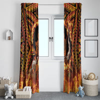 Samoa Siva Afi Dance Fireknife Window Curtain Samoan Tribal Motif Dancing in the Fire LT9 - Polynesian Pride