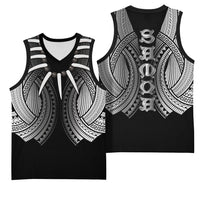 Samoan Ula Nifo Afi Tribal Basketball Jersey Polynesian Pattern LT9 - Polynesian Pride
