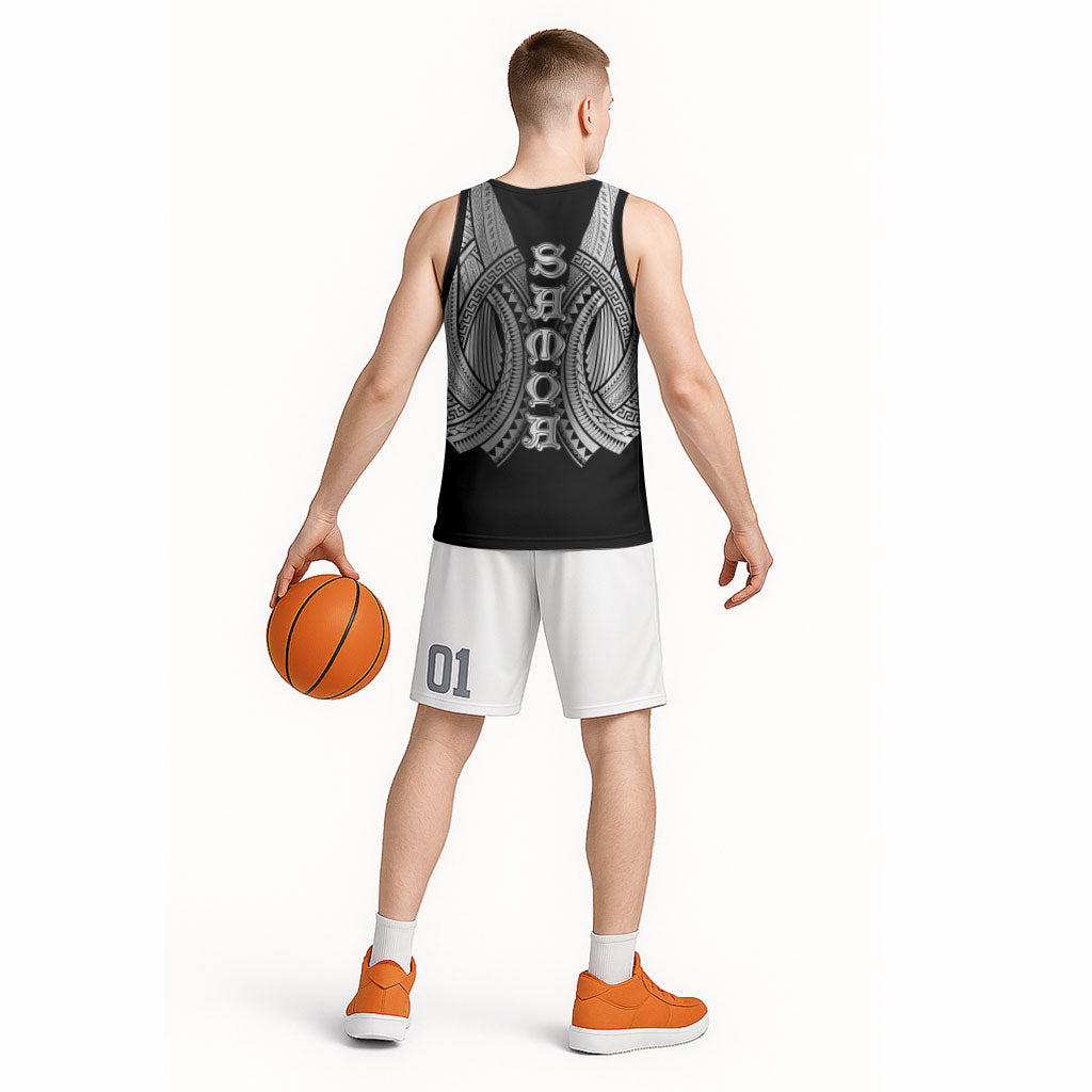 Samoan Ula Nifo Afi Tribal Basketball Jersey Polynesian Pattern LT9 - Polynesian Pride