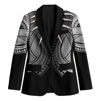 Samoan Ula Nifo Afi Tribal Blazer Polynesian Pattern LT9 Unisex Black - Polynesian Pride