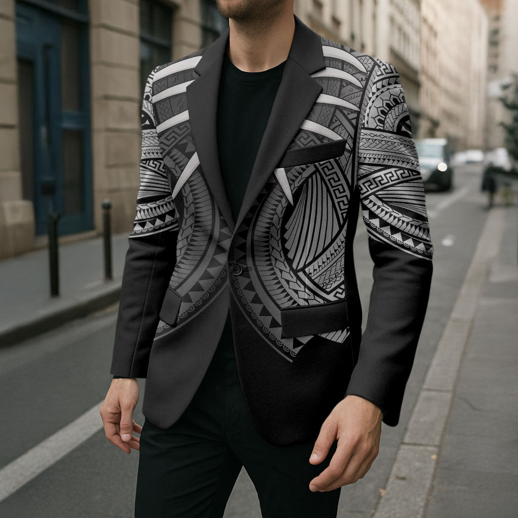 Samoan Ula Nifo Afi Tribal Blazer Polynesian Pattern LT9 - Polynesian Pride
