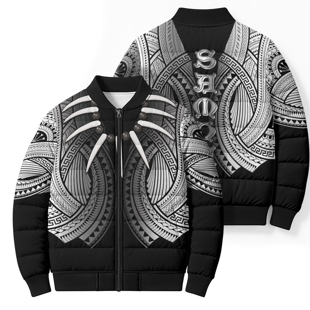 Samoan Ula Nifo Afi Tribal Bomber Puffer Jacket Polynesian Pattern LT9 - Polynesian Pride