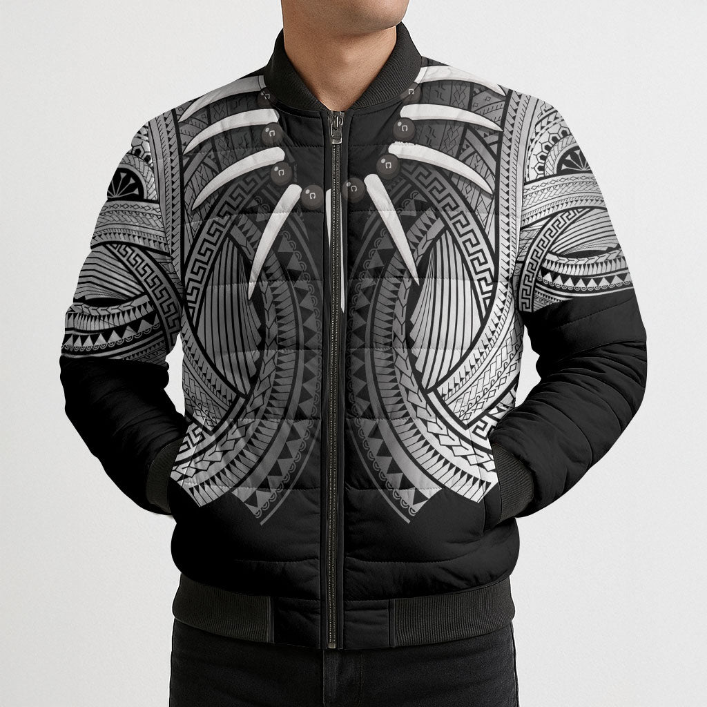 Samoan Ula Nifo Afi Tribal Bomber Puffer Jacket Polynesian Pattern LT9 - Polynesian Pride