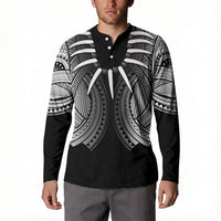 Samoan Ula Nifo Afi Tribal Button Sweatshirt Polynesian Pattern LT9 - Polynesian Pride