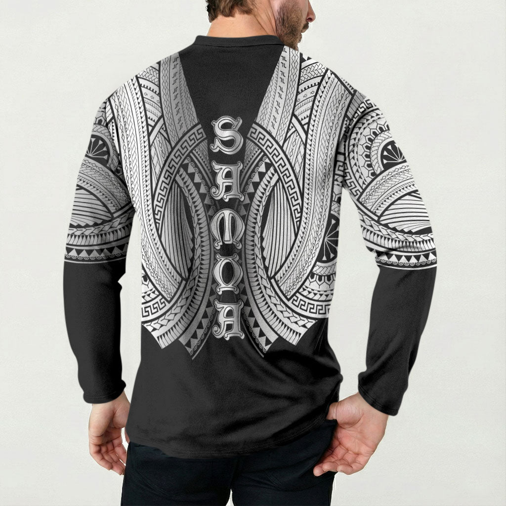 Samoan Ula Nifo Afi Tribal Button Sweatshirt Polynesian Pattern LT9 - Polynesian Pride