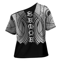 Samoan Ula Nifo Afi Tribal Cross Shoulder Shirt Polynesian Pattern LT9 - Polynesian Pride