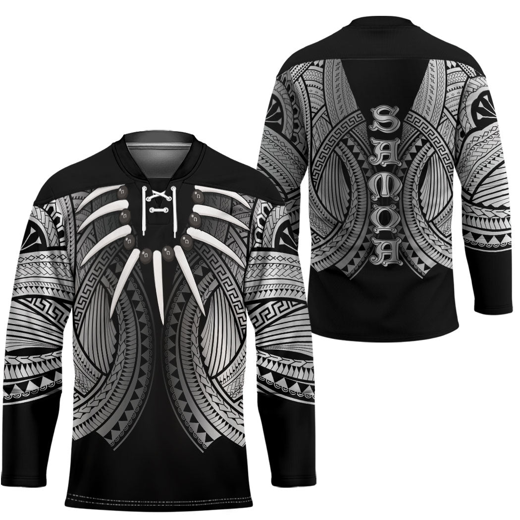 Samoan Ula Nifo Afi Tribal Hockey Jersey Polynesian Pattern LT9 - Polynesian Pride