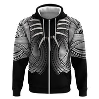 Samoan Ula Nifo Afi Tribal Hoodie Polynesian Pattern LT9 Zip Hoodie Black - Polynesian Pride