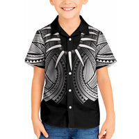 Samoan Ula Nifo Afi Tribal Kid Hawaiian Shirt Polynesian Pattern LT9 Kid Black - Polynesian Pride