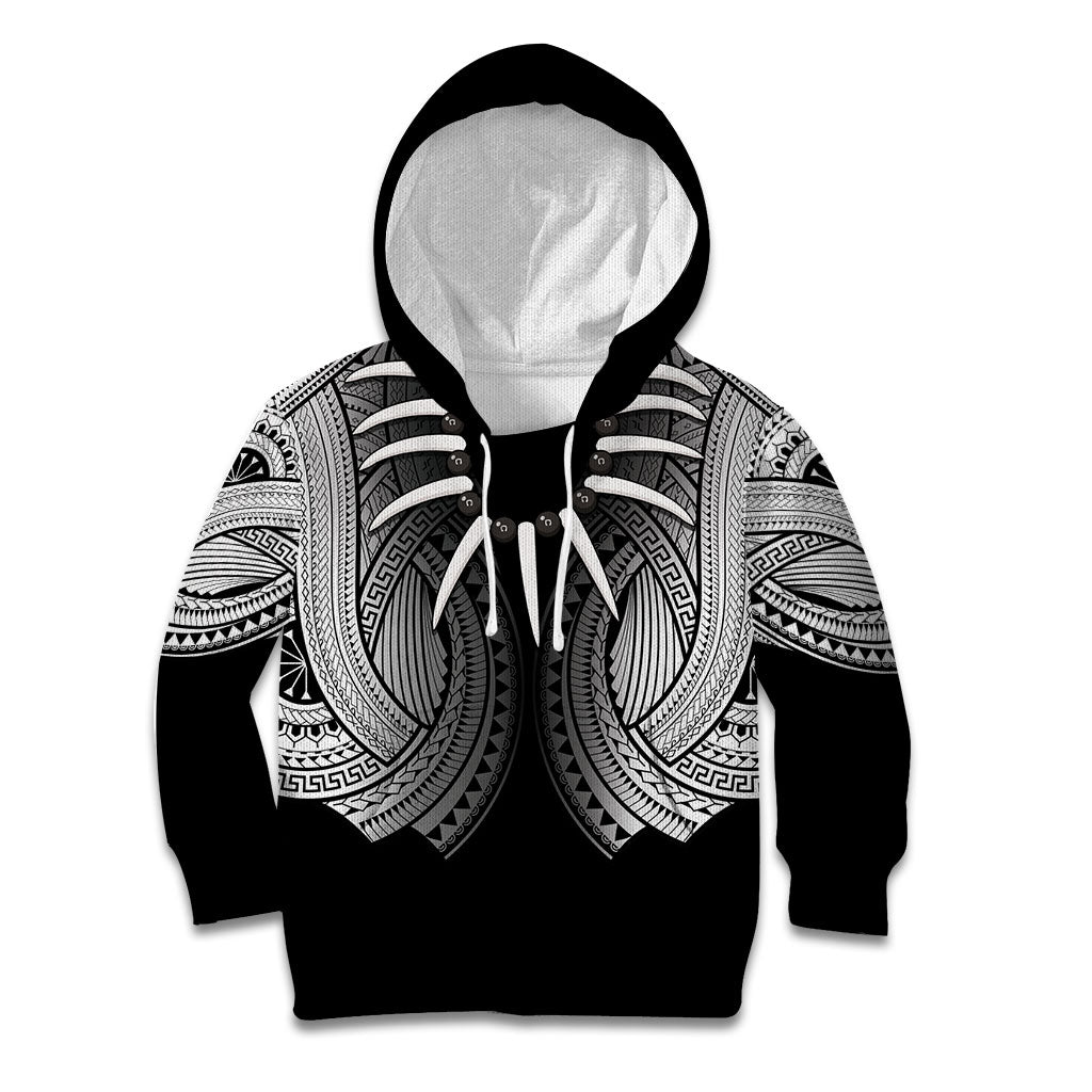Samoan Ula Nifo Afi Tribal Kid Hoodie Polynesian Pattern LT9 Hoodie Black - Polynesian Pride
