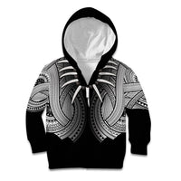 Samoan Ula Nifo Afi Tribal Kid Hoodie Polynesian Pattern LT9 Zip Hoodie Black - Polynesian Pride