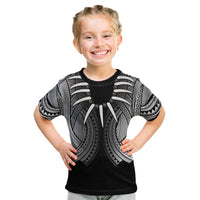 Samoan Ula Nifo Afi Tribal Kid T Shirt Polynesian Pattern LT9 Black - Polynesian Pride