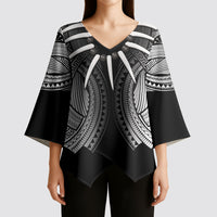 Samoan Ula Nifo Afi Tribal Kimono Sleeve Blouse Polynesian Pattern LT9 - Polynesian Pride